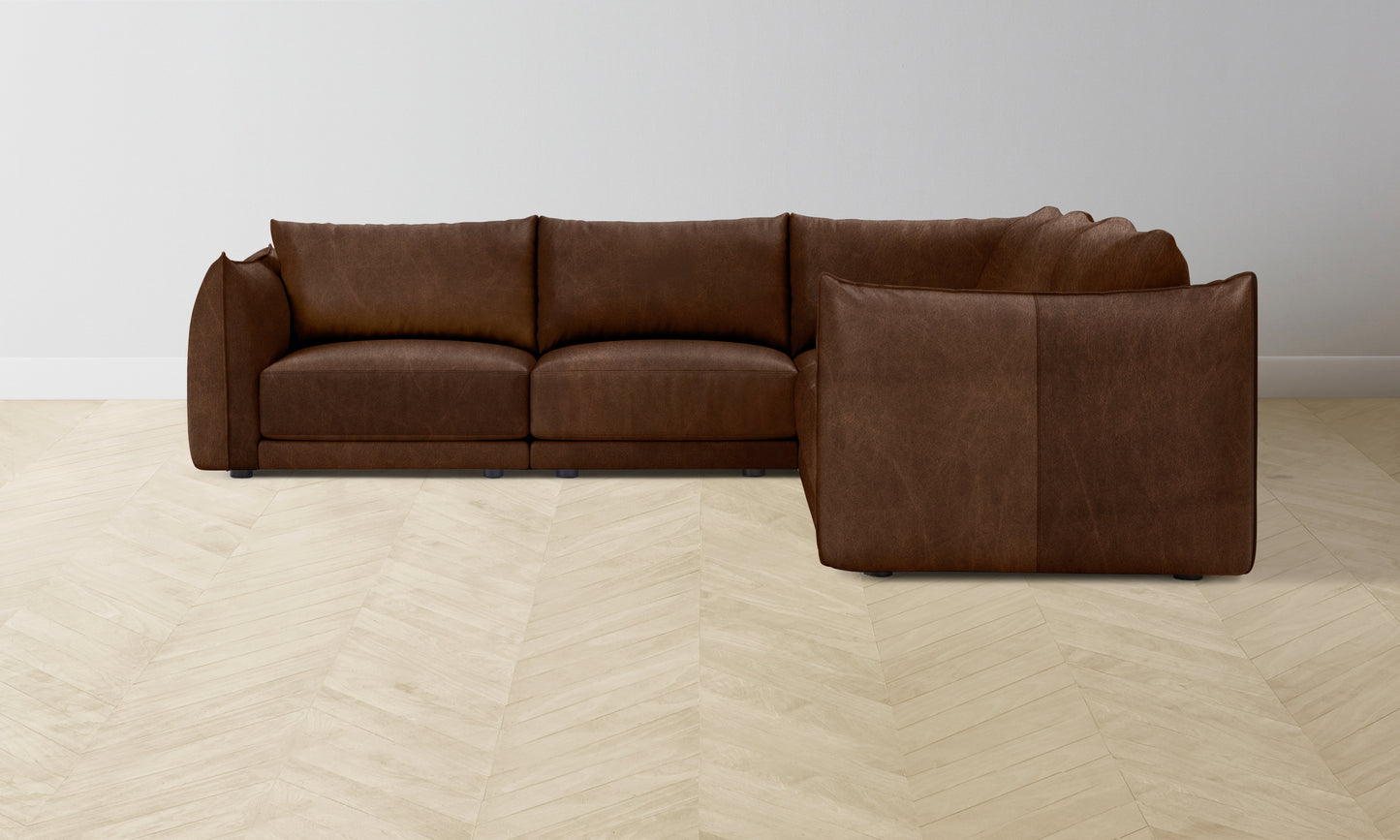 The Jones Modular Sectional - Tuscan Leather Bourbon