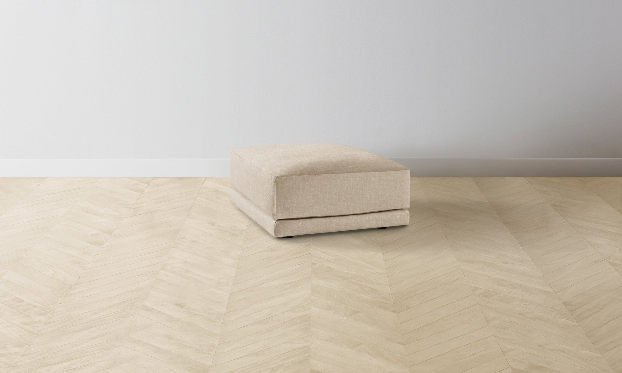 The Jones Ottoman - Heritage Belgian Linen Husk
