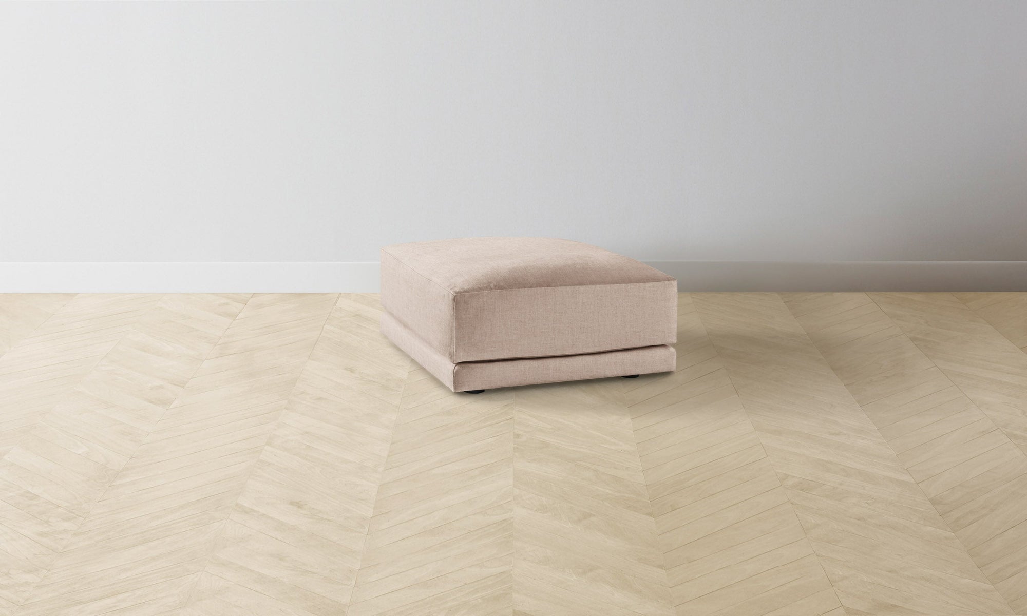 The Jones Ottoman - Heritage Belgian Linen Petal