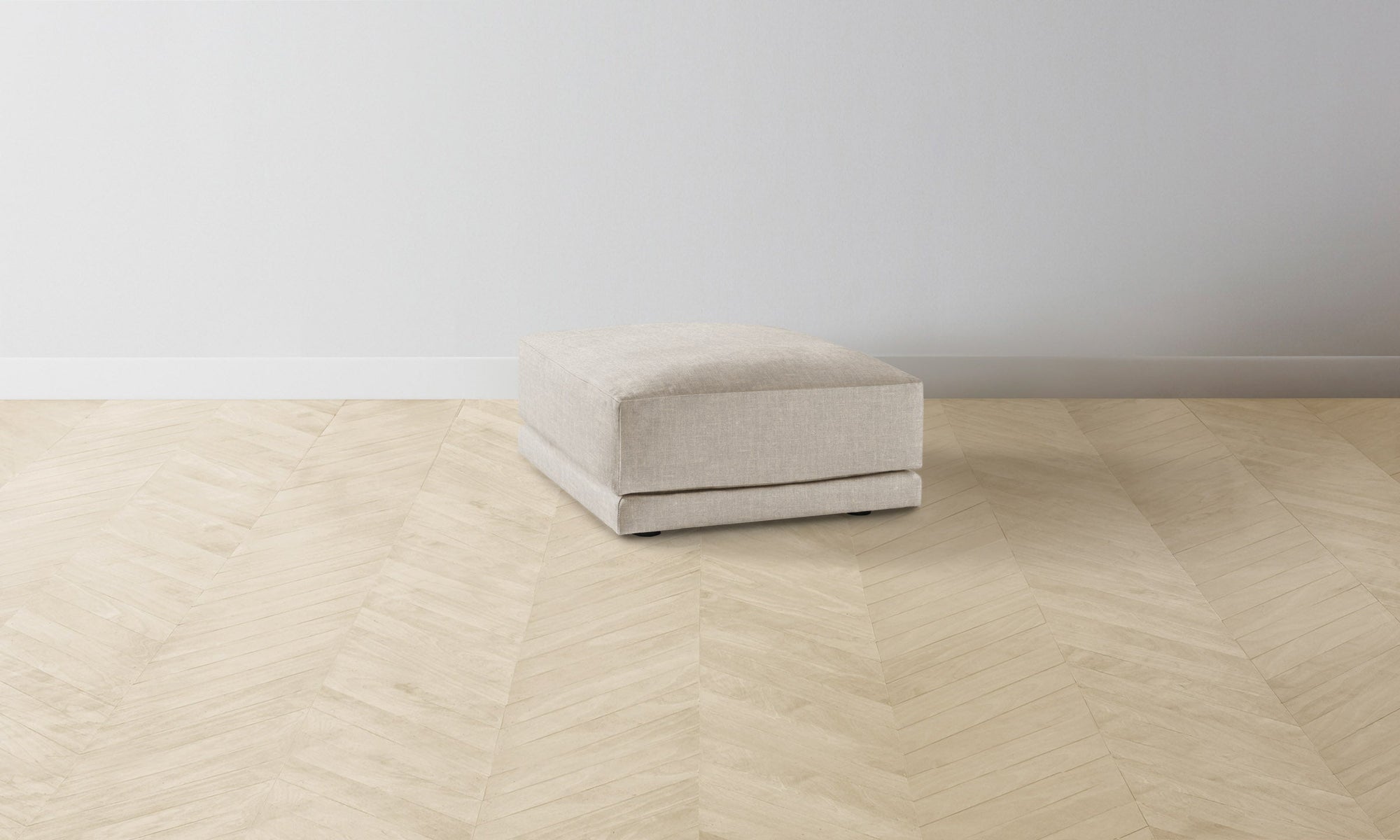 The Jones Ottoman - Heritage Belgian Linen Summit