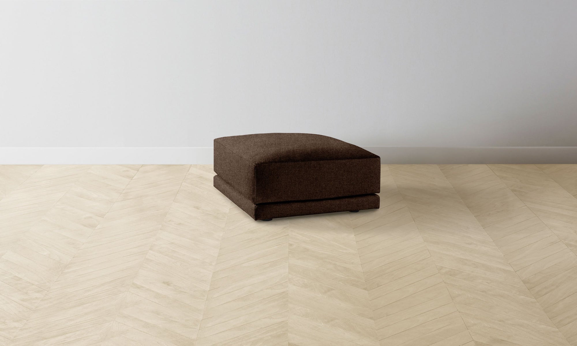 The Jones Ottoman - Italian Brushed Wool Cocoa