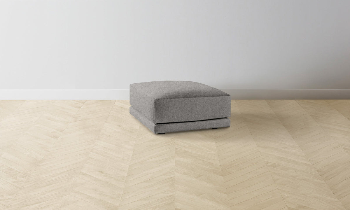 The Jones Ottoman - Italian Brushed Wool Moon