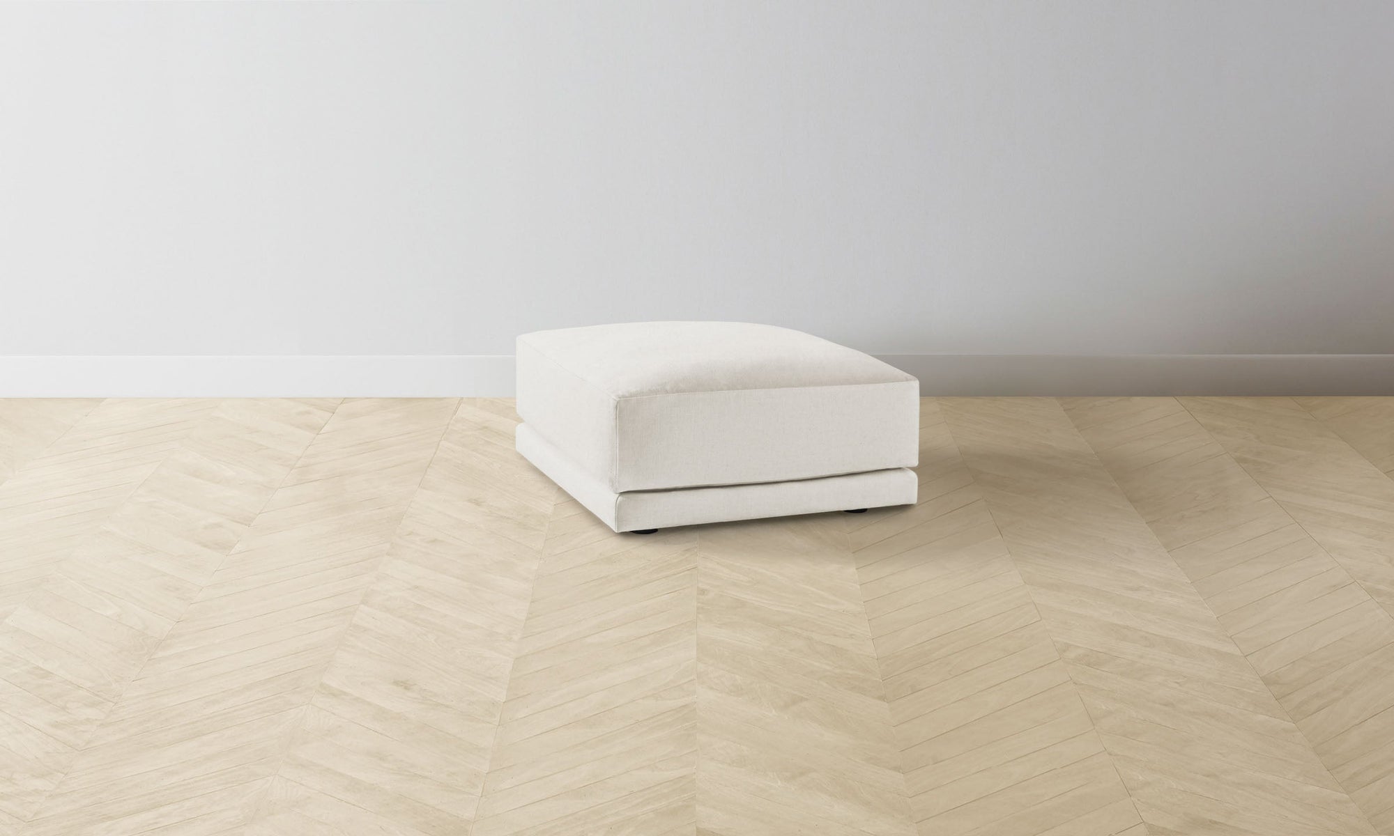 The Jones Ottoman - Italian Brushed Wool Vanilla