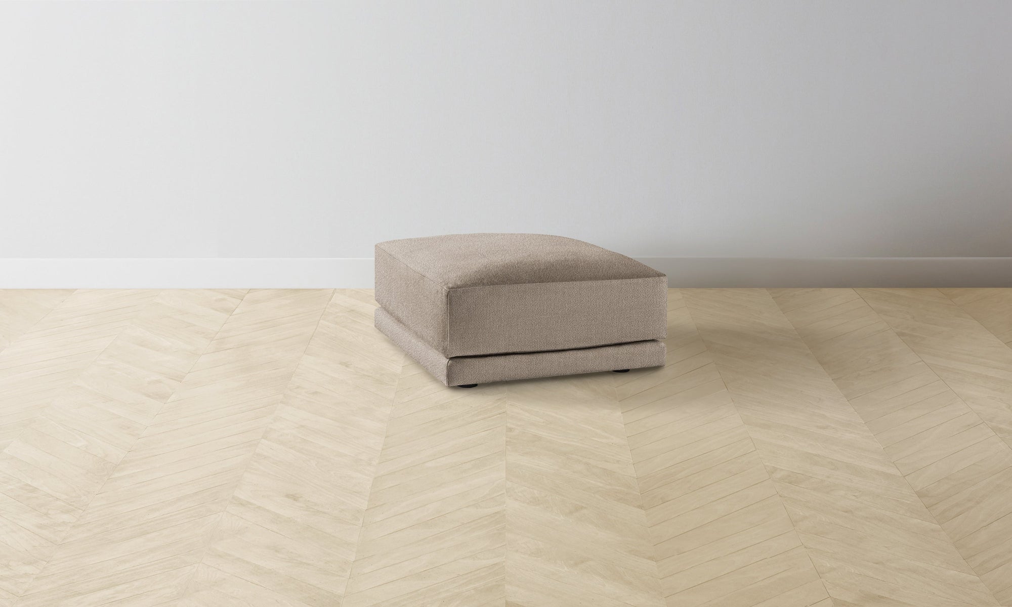 The Jones Ottoman - Performance Textural Weave Earthen