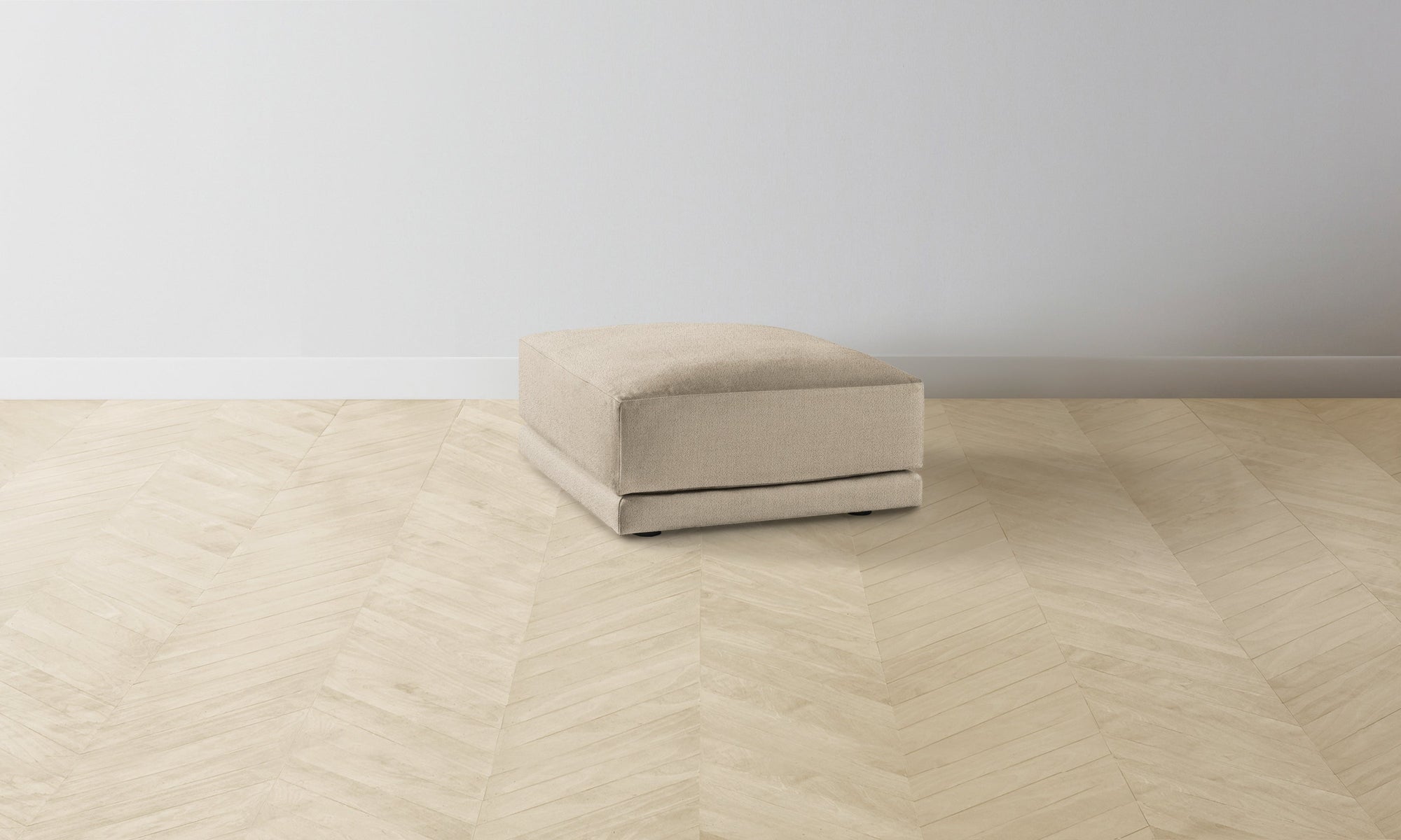 The Jones Ottoman - Performance Textural Weave Savanna