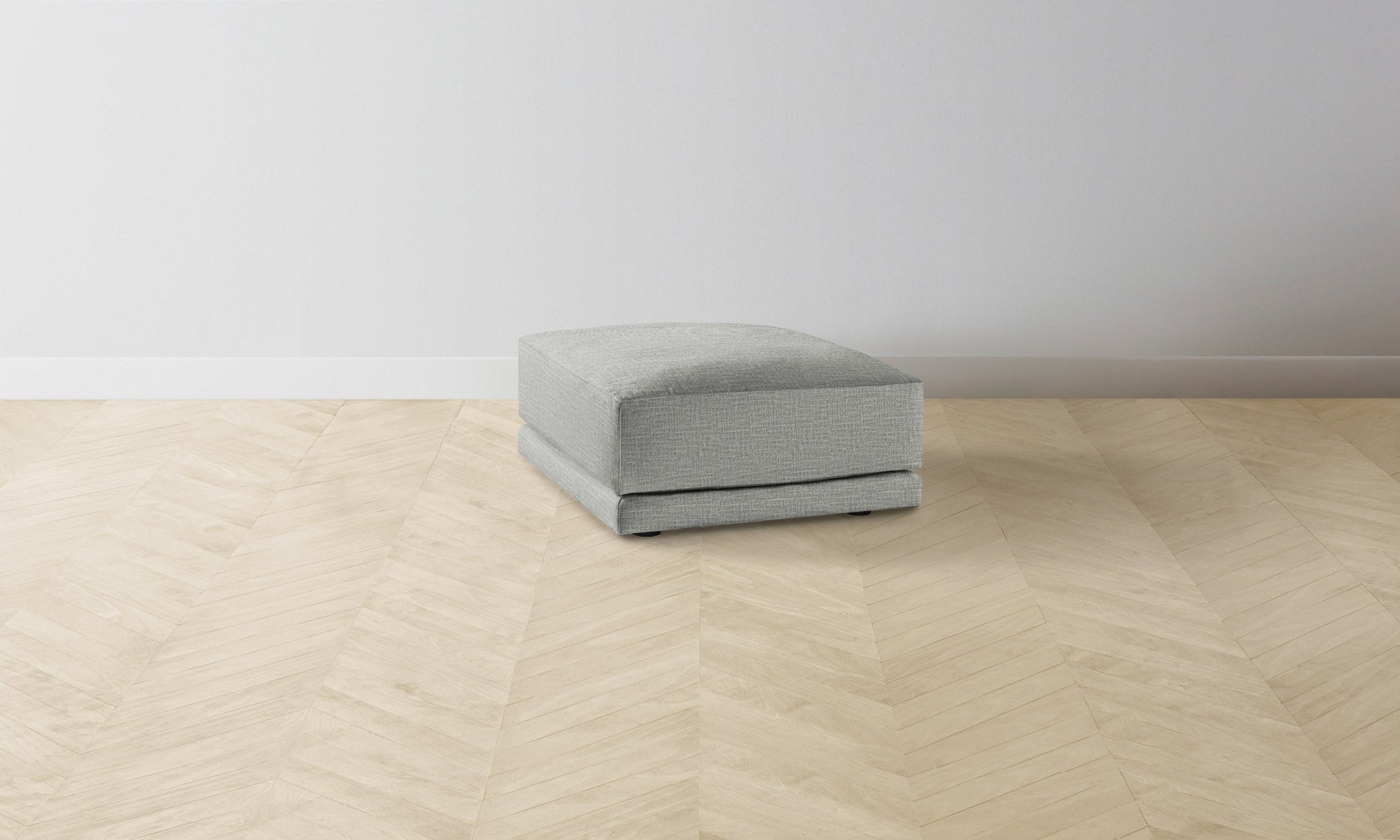 The Jones Ottoman - Performance Woven Chenille Rain