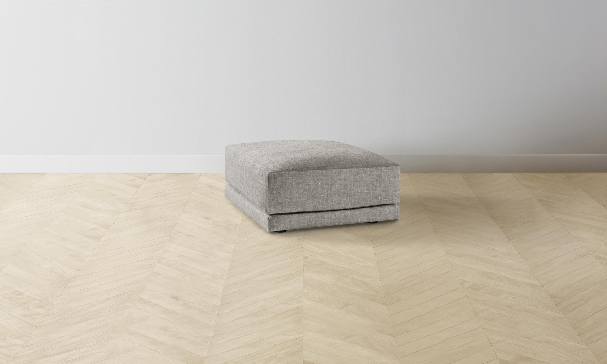 The Jones Ottoman - Heritage Belgian Linen Agate