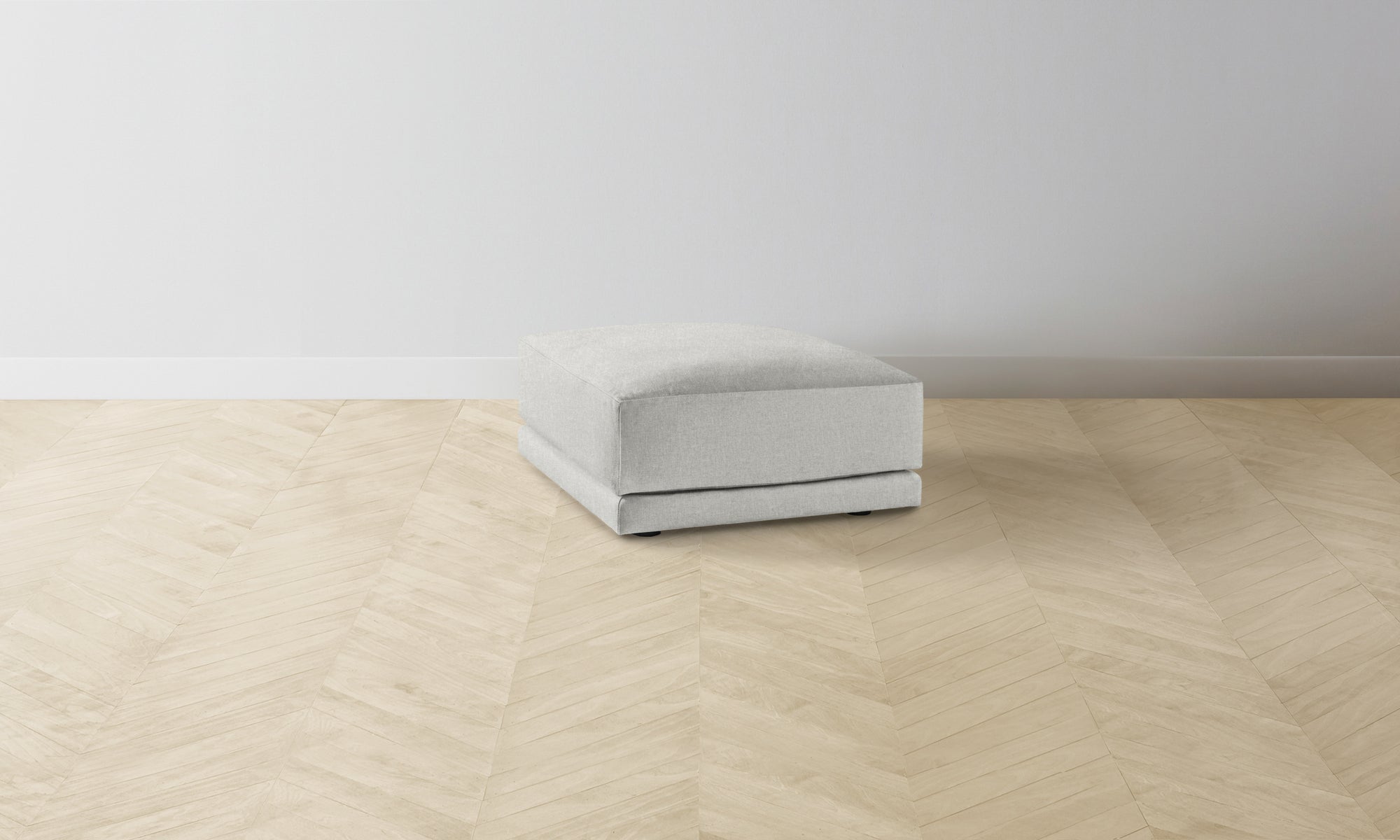 The Jones Ottoman - Merino Heather Grey