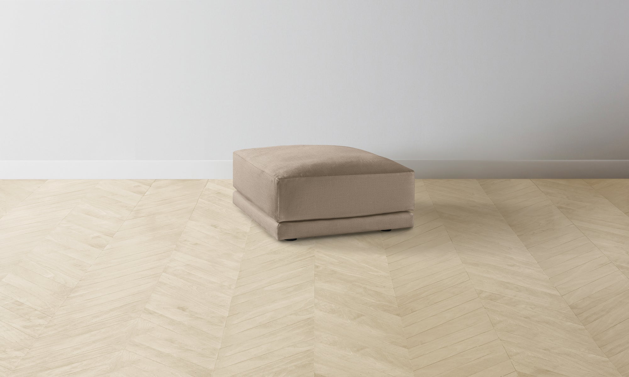 The Jones Ottoman - Performance Basketweave Malt