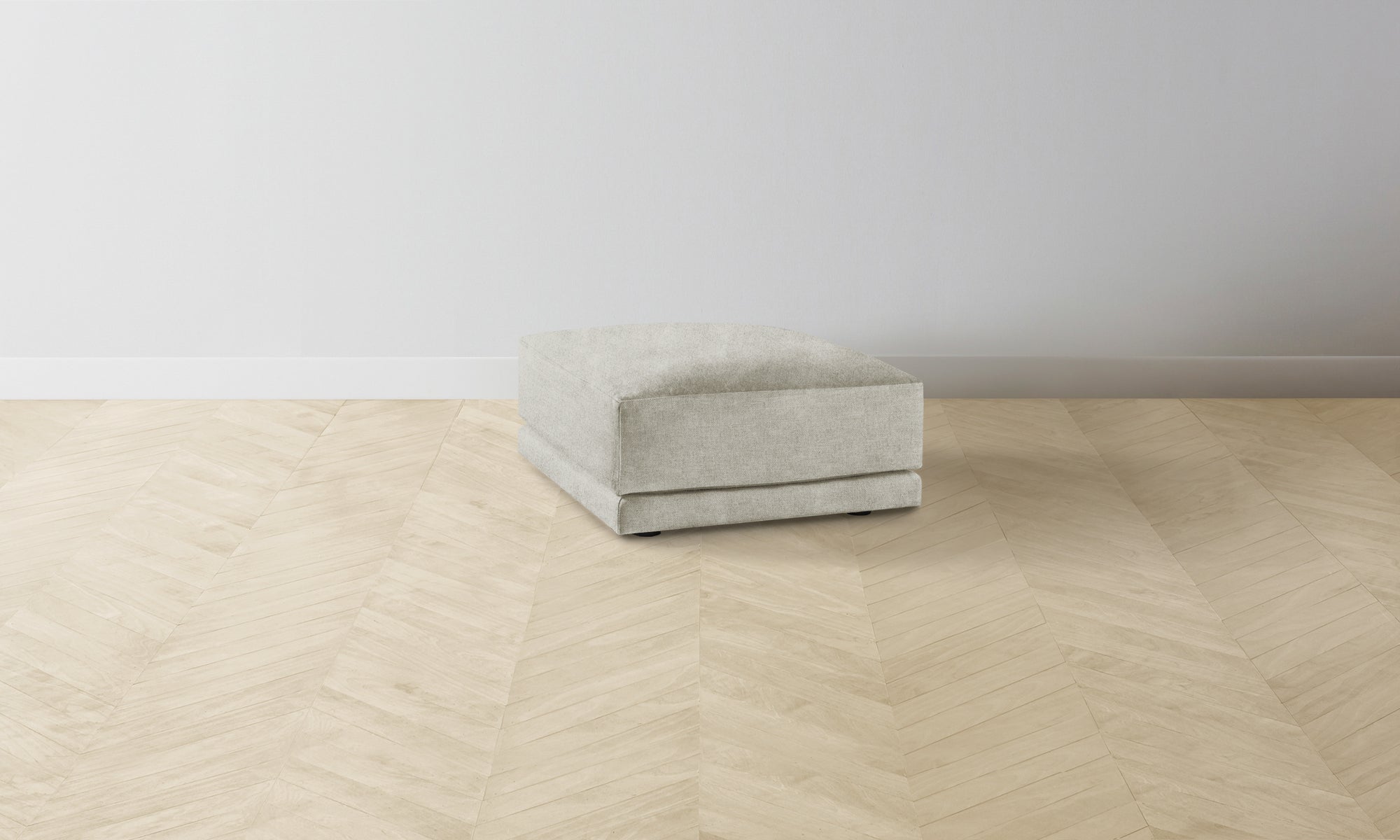 The Jones Ottoman - Performance Melange Weave Flint