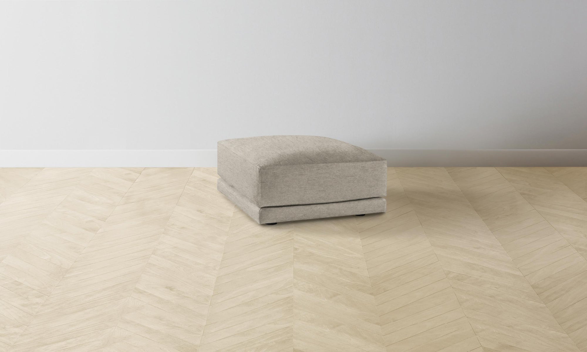 The Jones Ottoman - Performance Tweed Oatmeal
