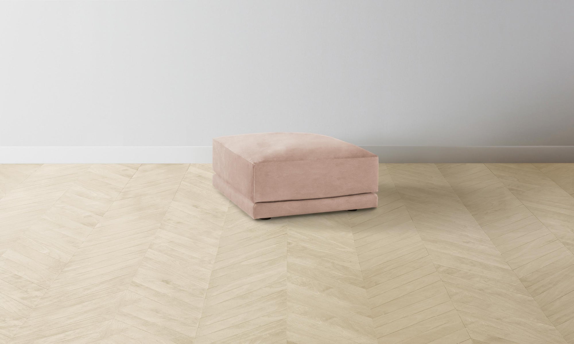 The Jones Ottoman - Performance Velvet Dusty Rose