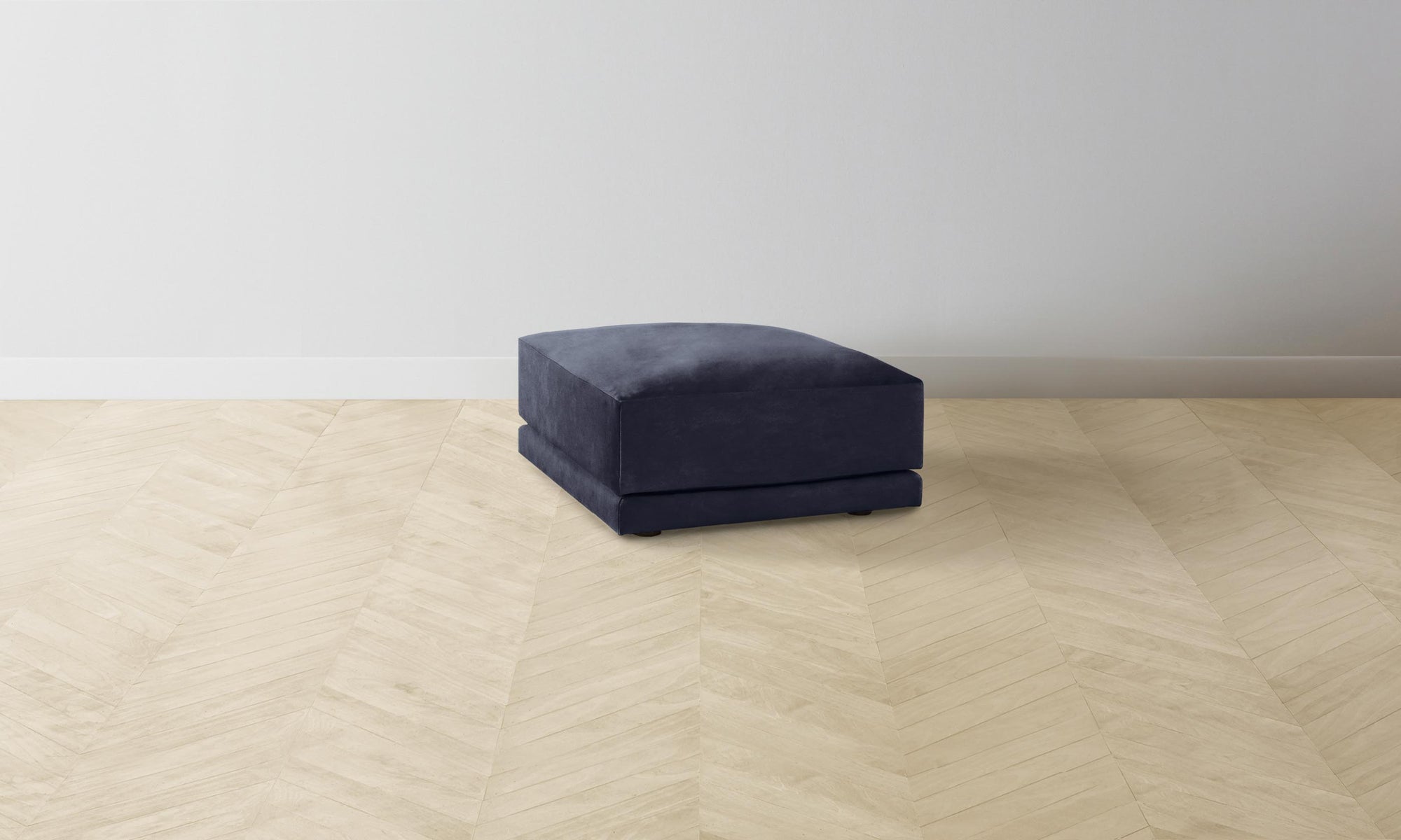 The Jones Ottoman - Performance Velvet Midnight