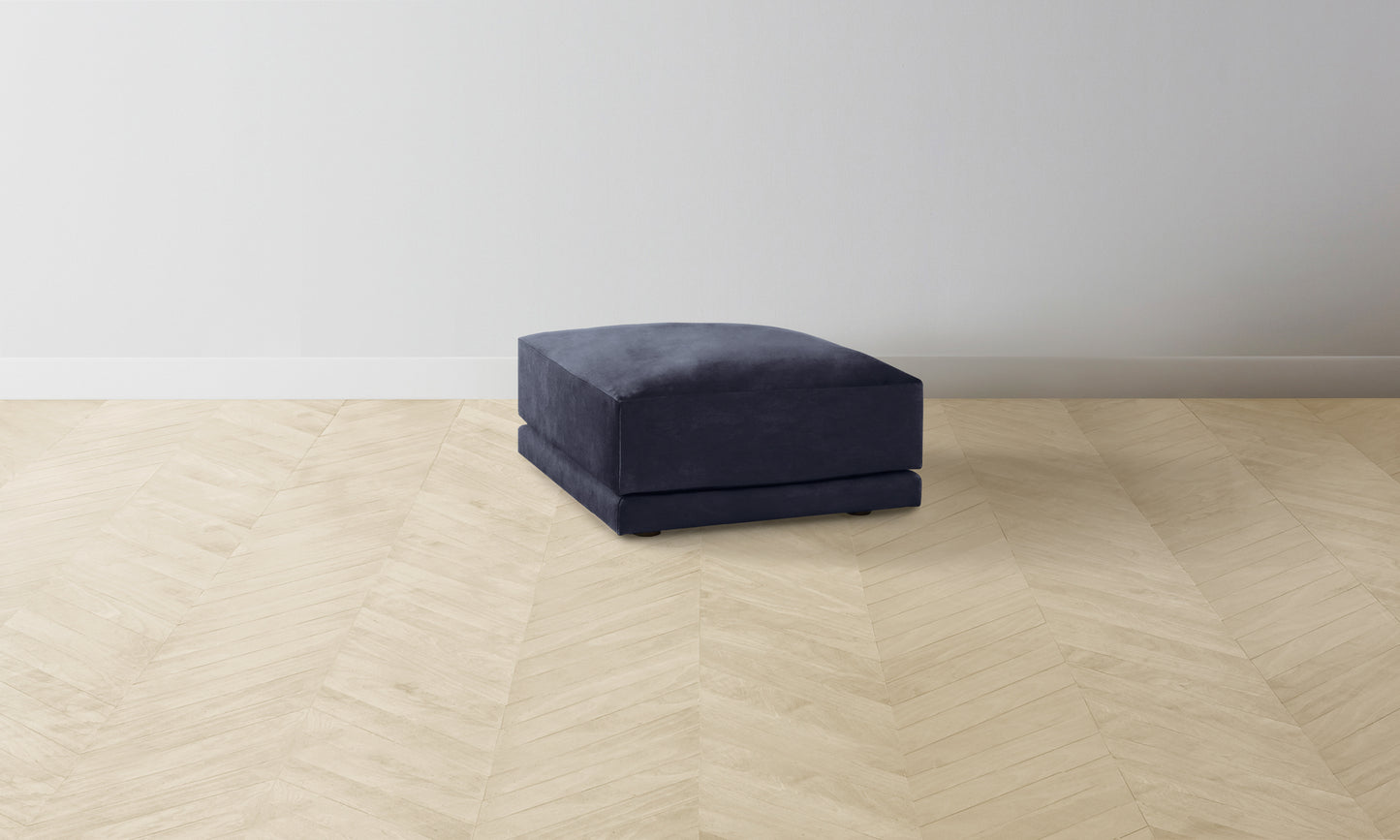 The Jones Ottoman - Performance Velvet Midnight