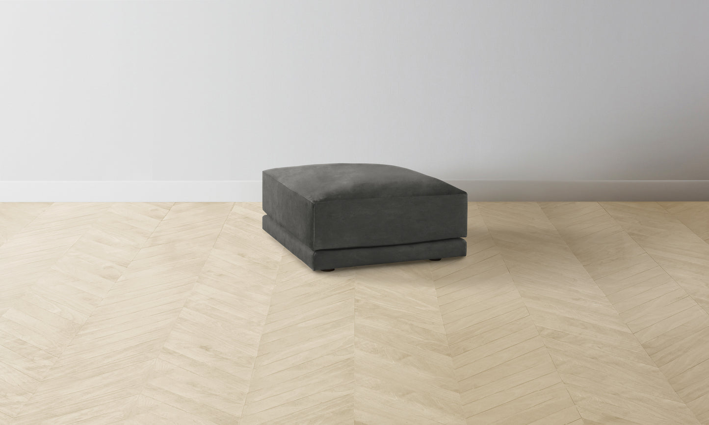 The Jones Ottoman - Performance Velvet Slate