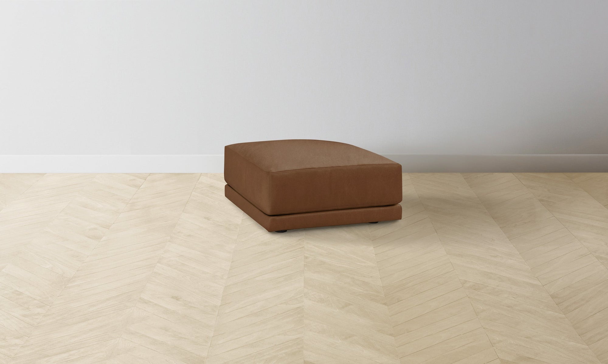The Jones Ottoman - Tuscan Leather Cognac