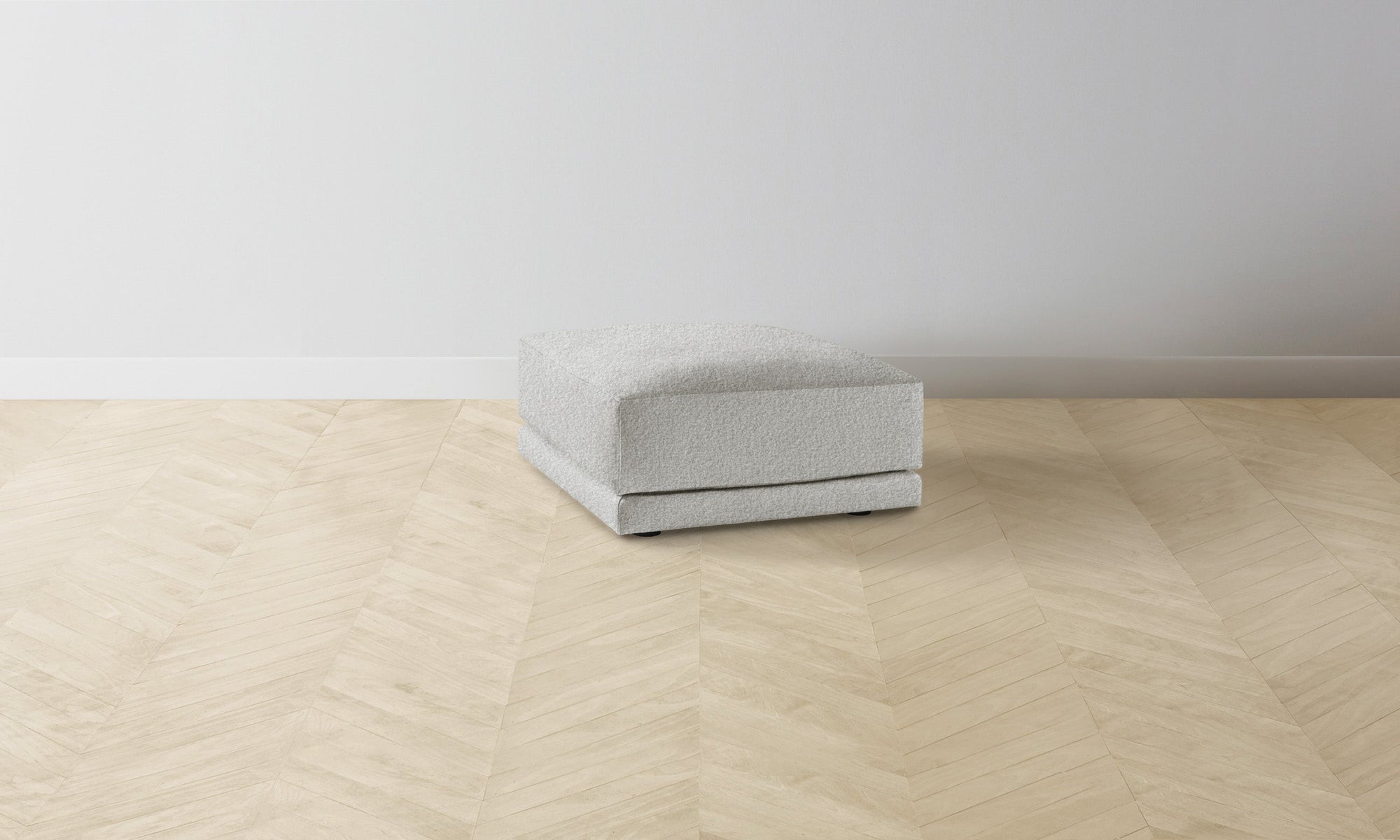 The Jones Ottoman - Woolen Bouclé Cliff