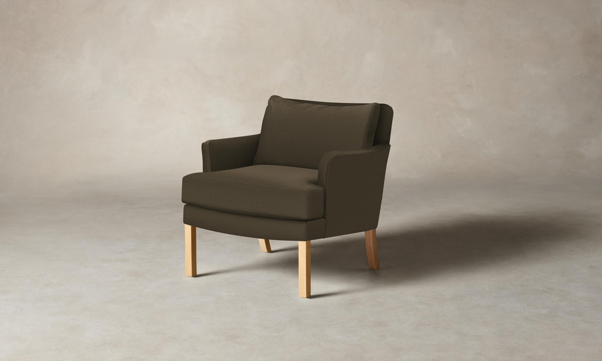 The Kaye Chair - Pebbled Leather Truffle