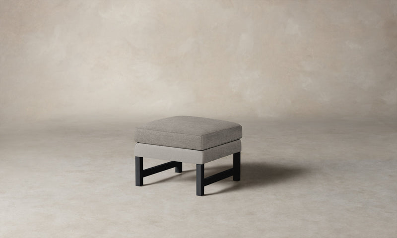 The Kaye Ottoman - Heritage Belgian Linen Agate