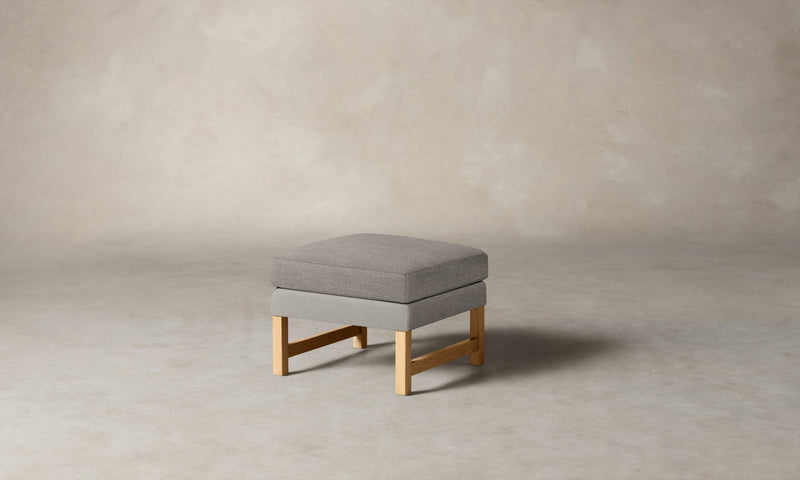 The Kaye Ottoman - Heritage Belgian Linen Agate