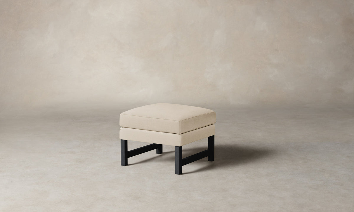 The Kaye Ottoman - Heritage Belgian Linen Husk
