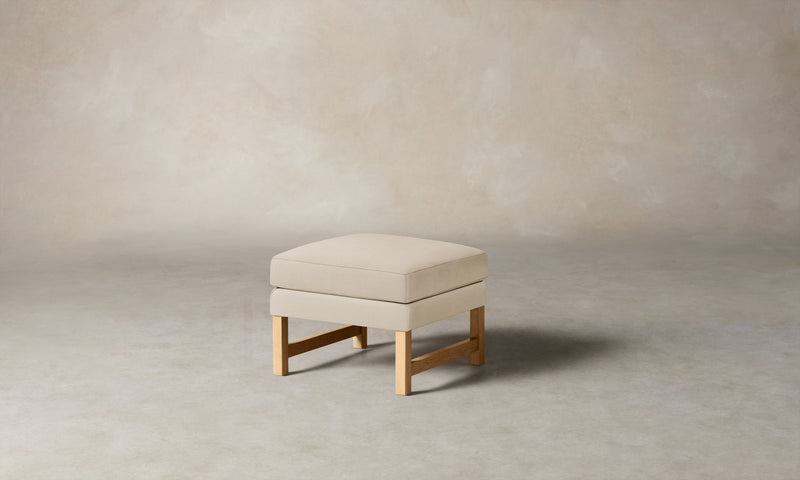 The Kaye Ottoman - Heritage Belgian Linen Husk
