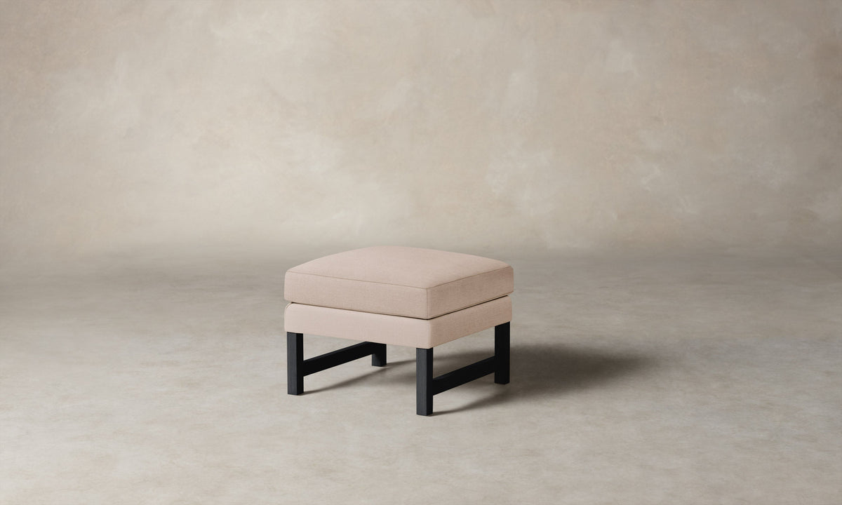 The Kaye Ottoman - Heritage Belgian Linen Petal