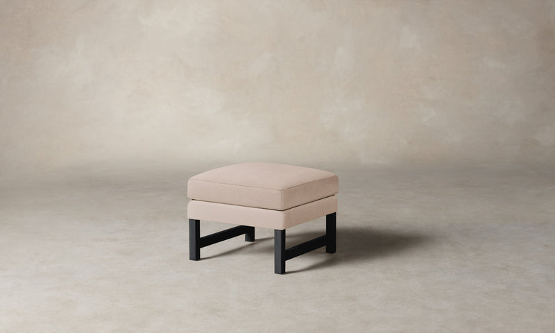 The Kaye Ottoman - Heritage Belgian Linen Petal