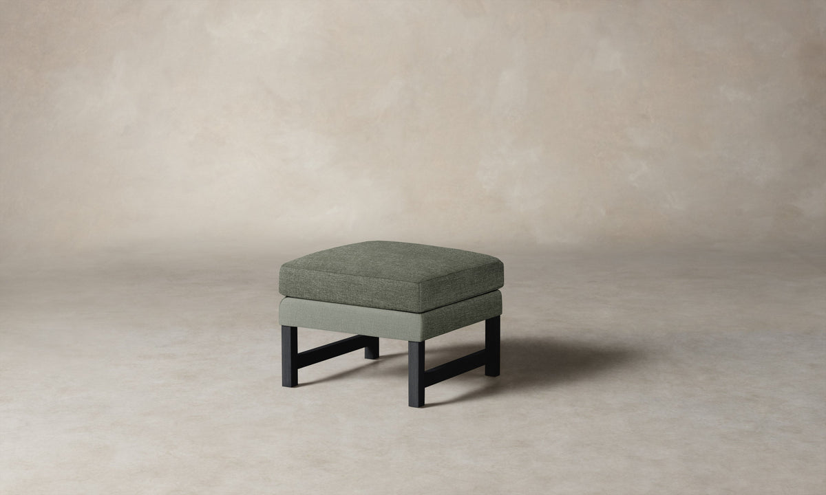 The Kaye Ottoman - Heritage Belgian Linen Thyme