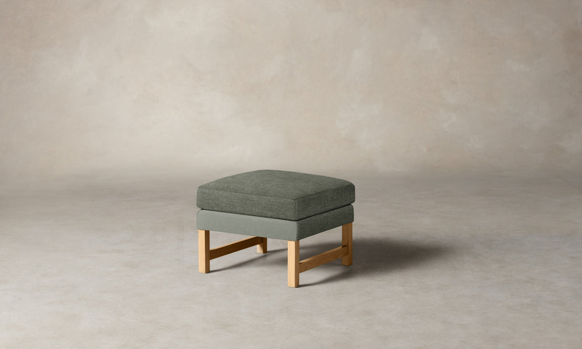 The Kaye Ottoman - Heritage Belgian Linen Thyme