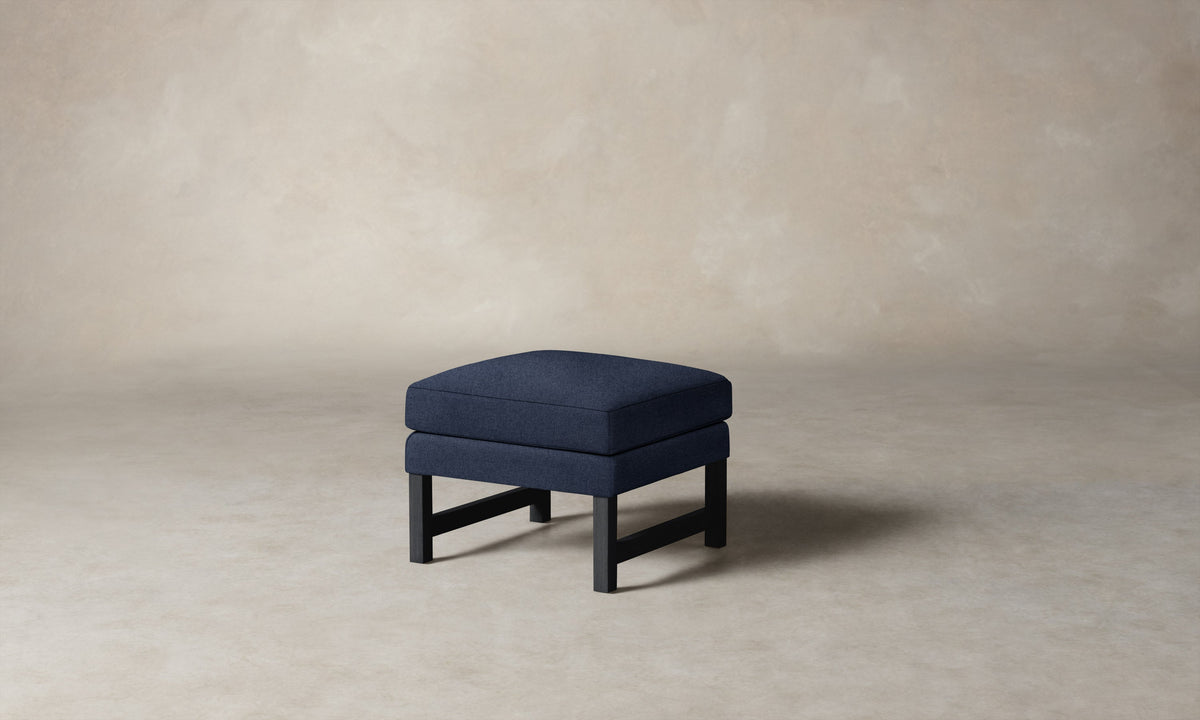 The Kaye Ottoman - Italian Brushed Wool Harbor