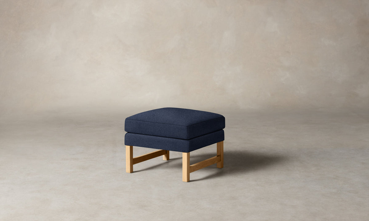 The Kaye Ottoman - Italian Brushed Wool Harbor