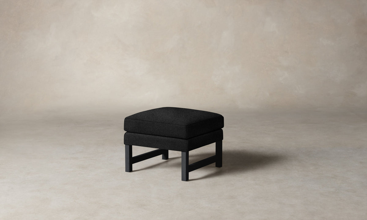 The Kaye Ottoman - Italian Brushed Wool Pepper
