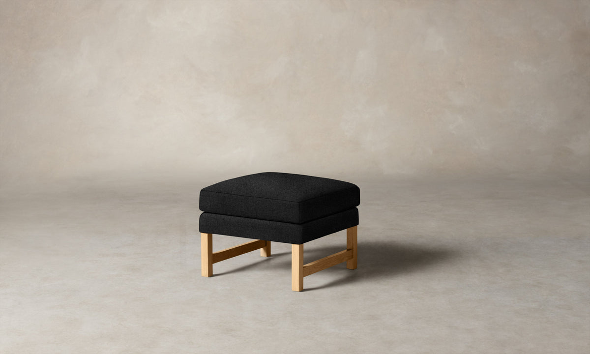 The Kaye Ottoman - Italian Brushed Wool Pepper