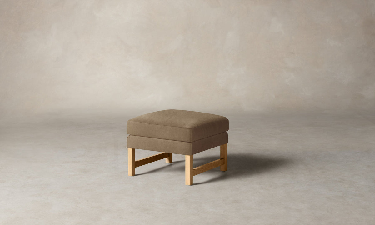 The Kaye Ottoman - Mohair Almond