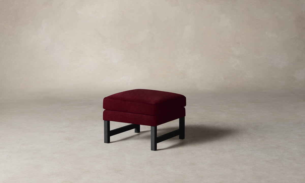 The Kaye Ottoman - Mohair Crimson