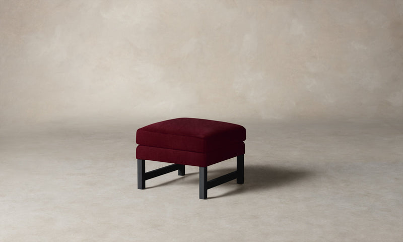 The Kaye Ottoman - Mohair Crimson