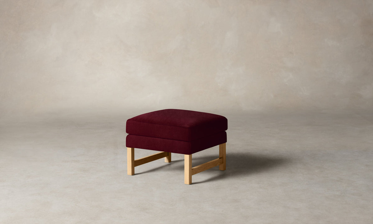 The Kaye Ottoman - Mohair Crimson