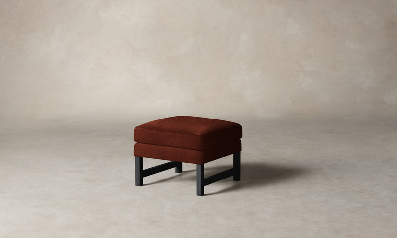 The Kaye Ottoman in Mohair Spice with Blackened
