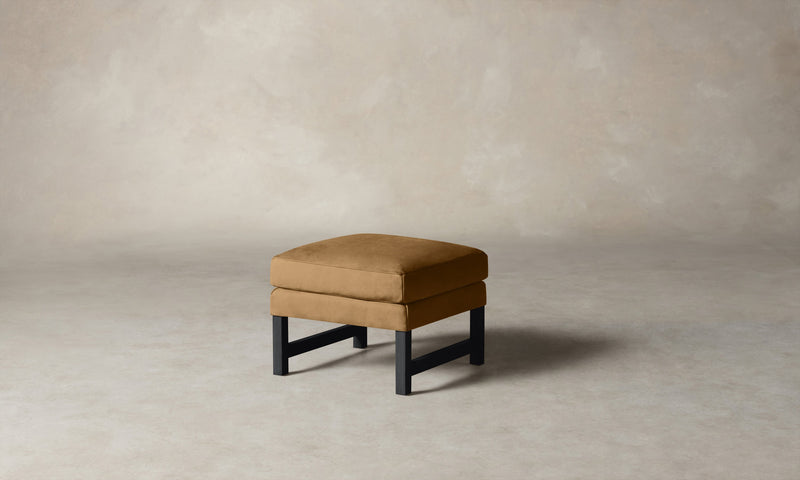 The Kaye Ottoman - Nubuck Leather Rye
