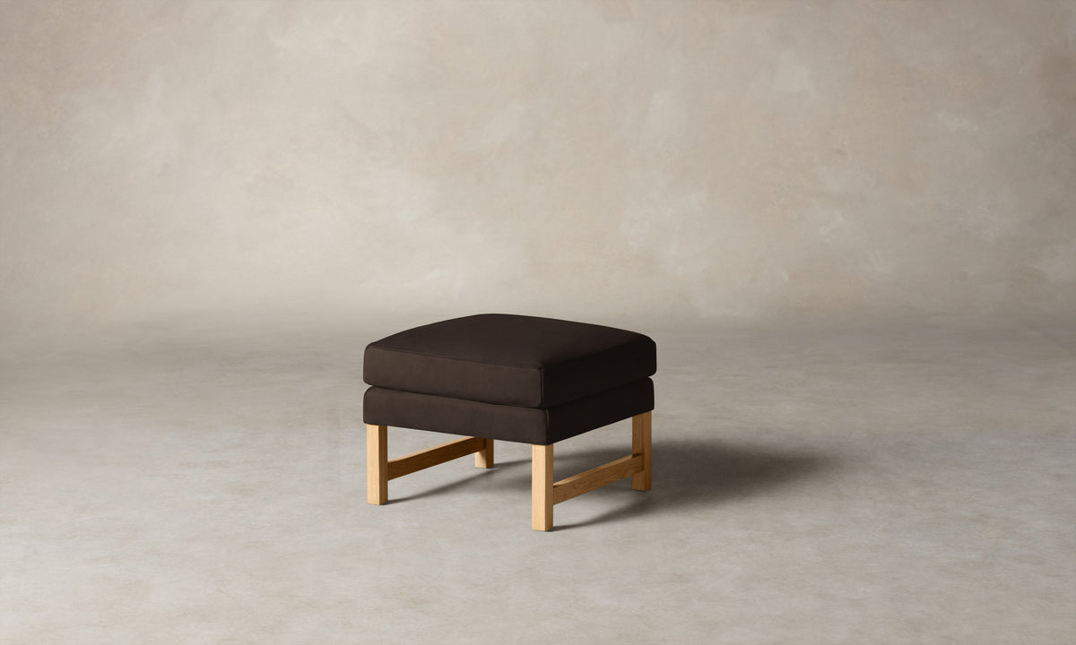 The Kaye Ottoman - Nubuck Leather Espresso