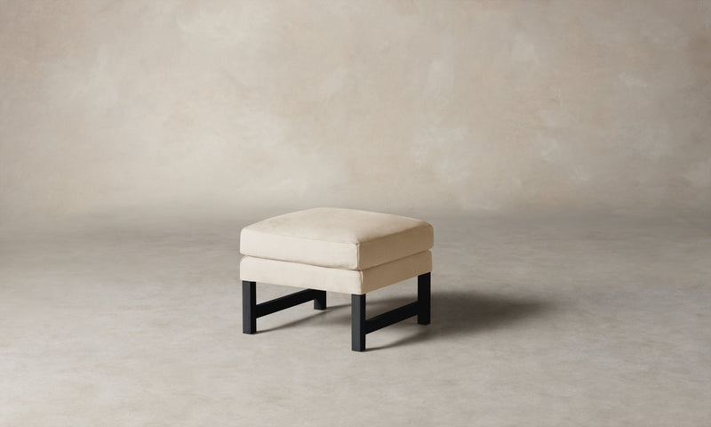 The Kaye Ottoman - Nubuck Leather Fawn