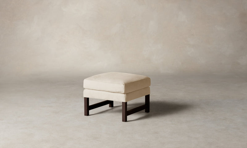 The Kaye Ottoman - Nubuck Leather Fawn