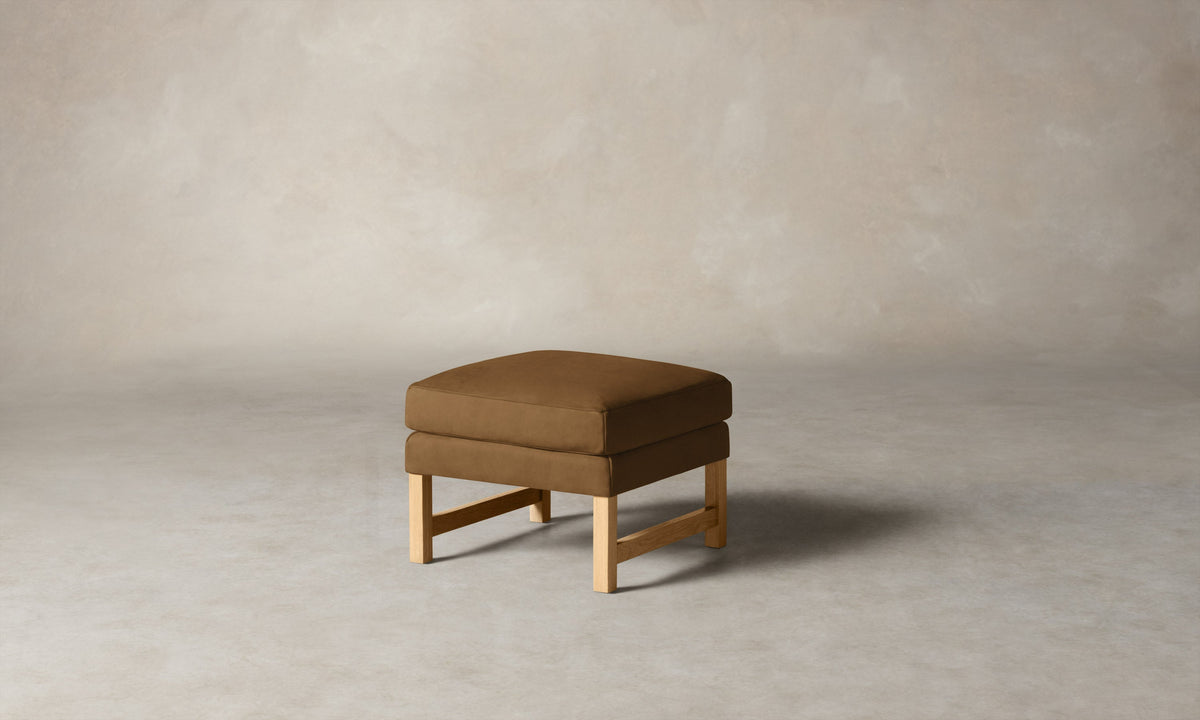 The Kaye Ottoman - Nubuck Leather Saddle
