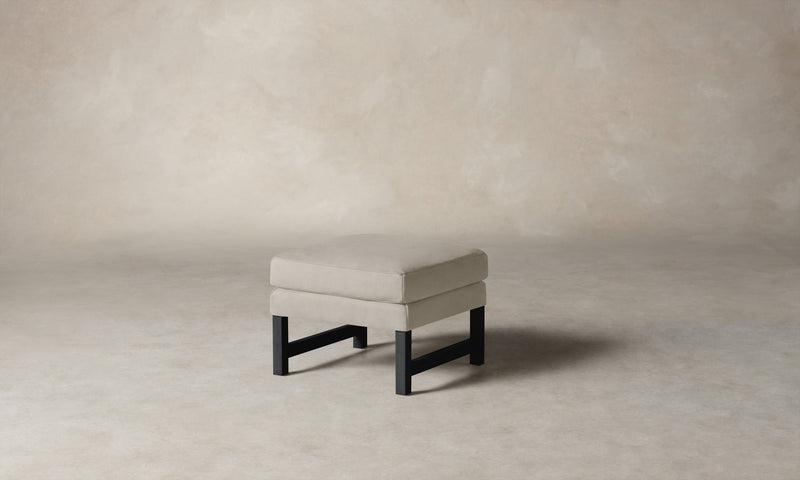The Kaye Ottoman - Nubuck Leather Sail