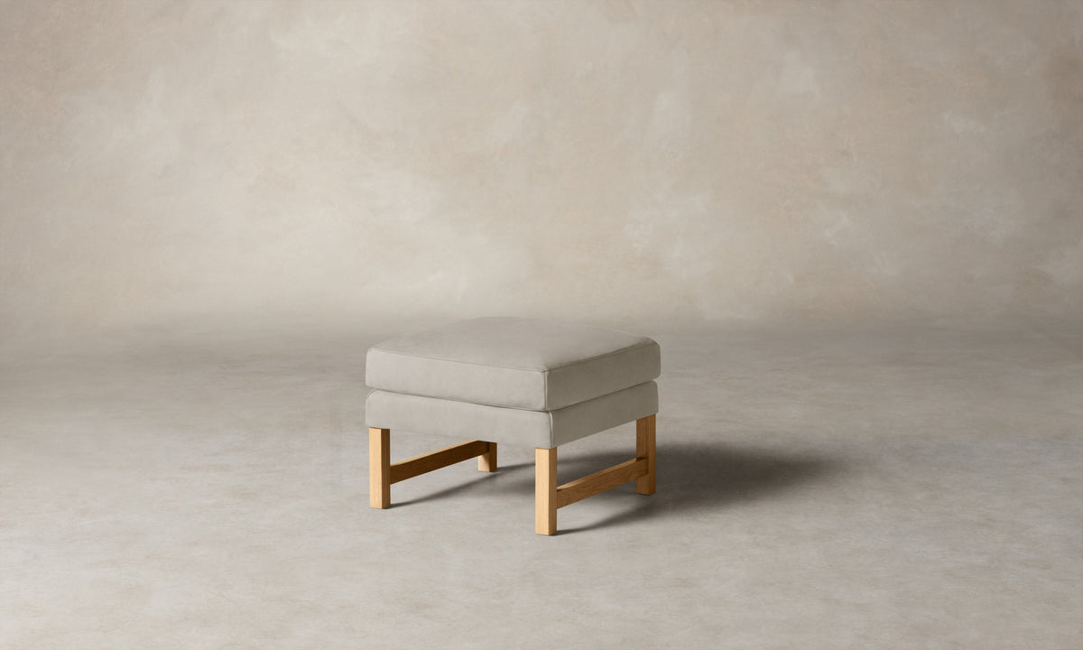 The Kaye Ottoman - Nubuck Leather Sail