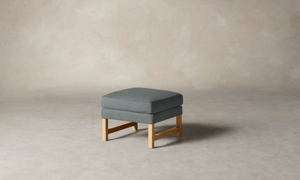 The Kaye Ottoman - Nubuck Leather Tide