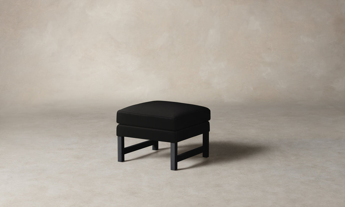 The Kaye Ottoman - Pebbled Leather Ink
