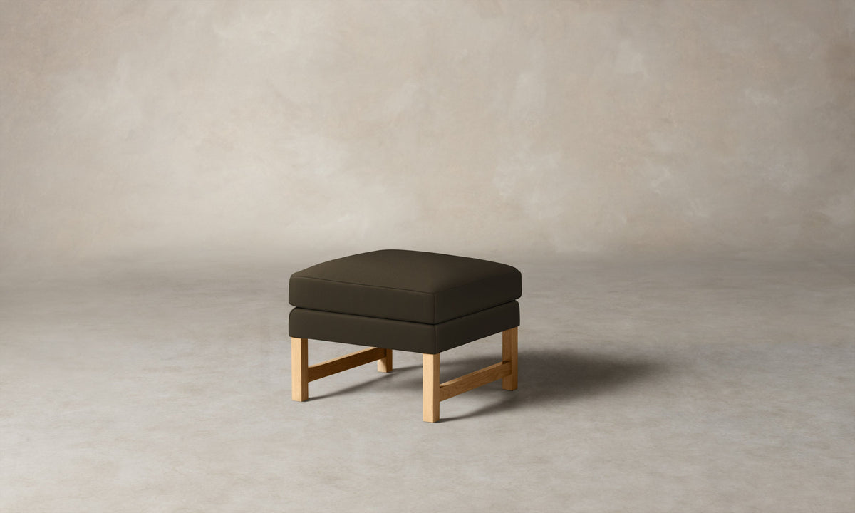 The Kaye Ottoman - Pebbled Leather Truffle