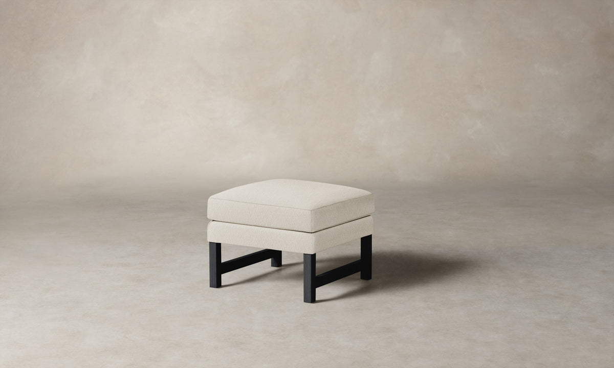 The Kaye Ottoman - Performance Bouclé Polar